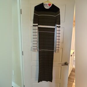 Opening Ceremony Striped Jersey Maxi Dress with Ruffle Cuffs - size XS